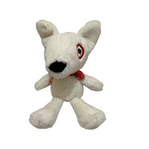 Target Bullseye Spot White Red Dog Backpack Plush 15" Stuffed Animal Toy 2023